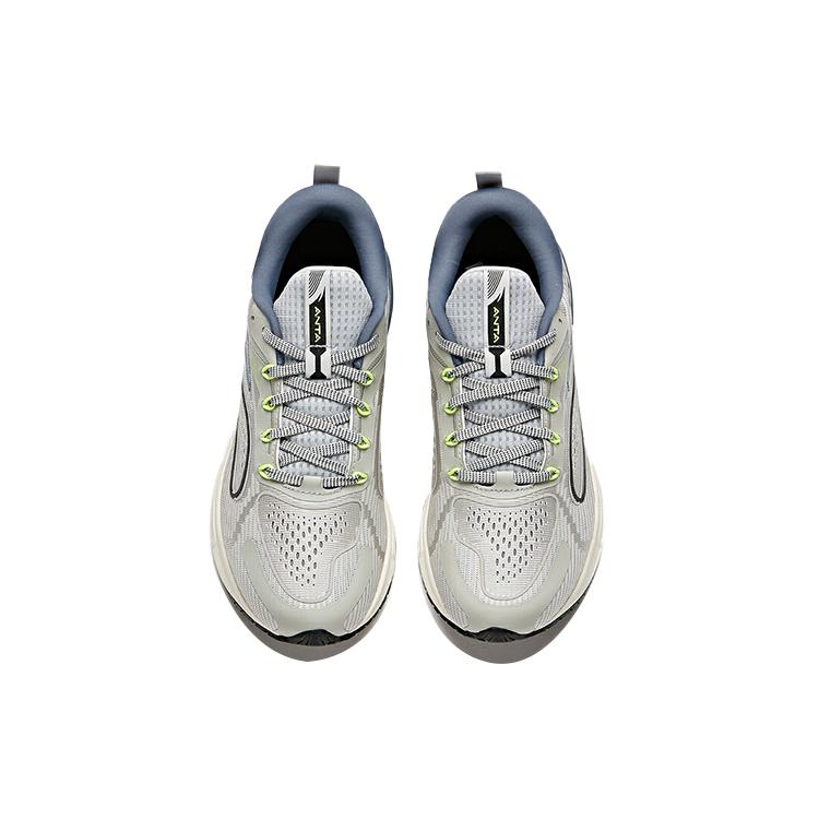Anta Tron 1.0 Cushioned Slip-Resistant Abrasion-Resistant Breathable Low-Top Running Shoes Men's Gray White 112115586-4
