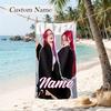 mira Custom Name Printed Beach Towel Personalized Soft Towel For Swimming Beach Travel