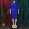 European & American Ruffled V-Neck Pencil Dress - Retro Style, Women's Temperament.