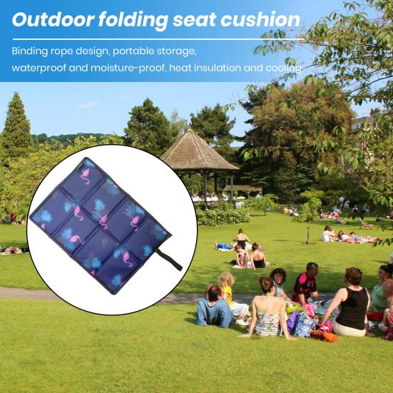 Camping Folding Mat Extra Soft Waterproof Compact Size Exquisite Pattern Collapsible Polyester Moisture-proof Cushion Hiking Picnic Seat Mat
