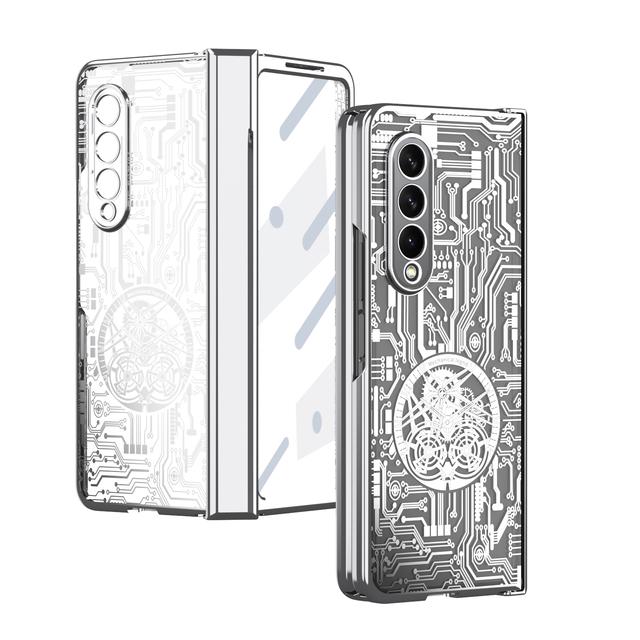 

Чехол с защитой от падения на весь корпус для Samsung Galaxy Z Fold 4 Fold4 Fold5 Fold3 Fold 3 5 2 Fold2 Zfold4, пленка из закаленного стекла for Samsung Z Fold 5 серебряный