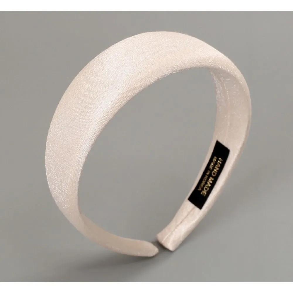 Ribbon satin hair tie, polka dot pearl mother-of-pearl, Angel Scrunchie headband