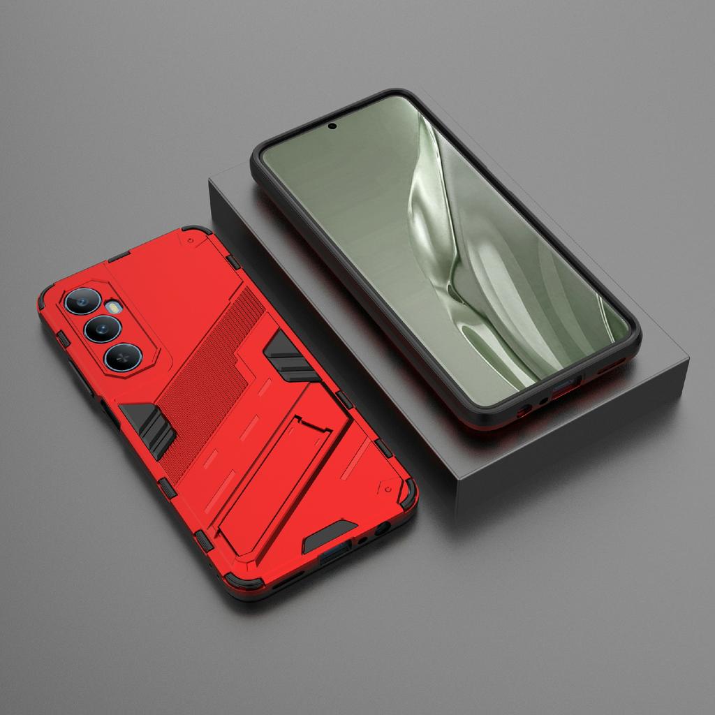 For Realme C65 4G Case PC+TPU Anti-scratch Phone Cover with Folding Kickstand
