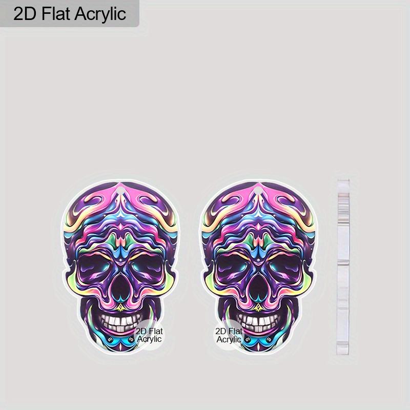 2D Flat Halloween Mexico Day of The Dead Earrings for Women Acrylic Dangle Drop Sugar Skull Earrings Funny Cosplay Festival Jewelry