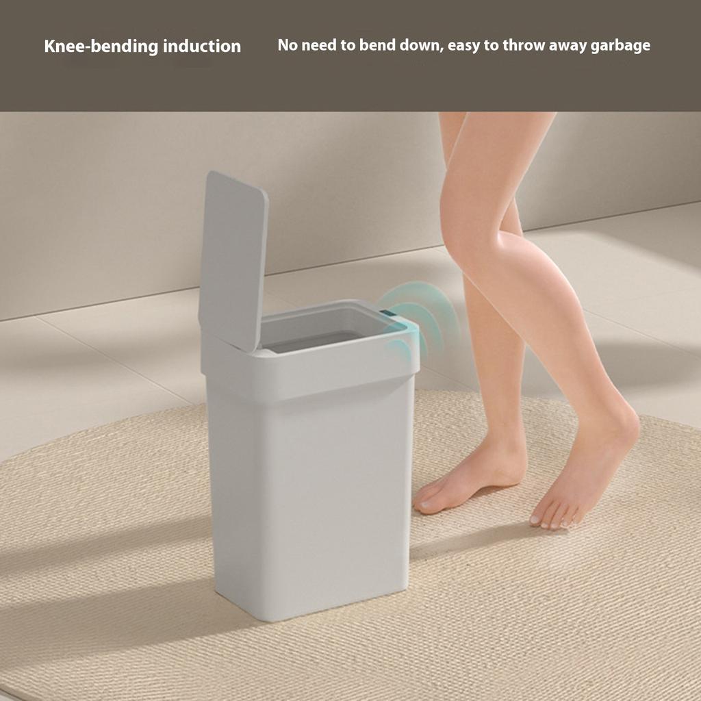 Ingelligent No Touch Trash Bin Waterproof Odor Control Automatic Garbage Can for Small Space Bathroom Living Room Office