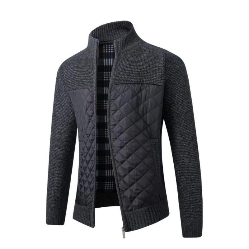 

Men Autumn and Winter Knitted Cardigan Jacket Youth Slim Plus Fit Sweater XS чёрный