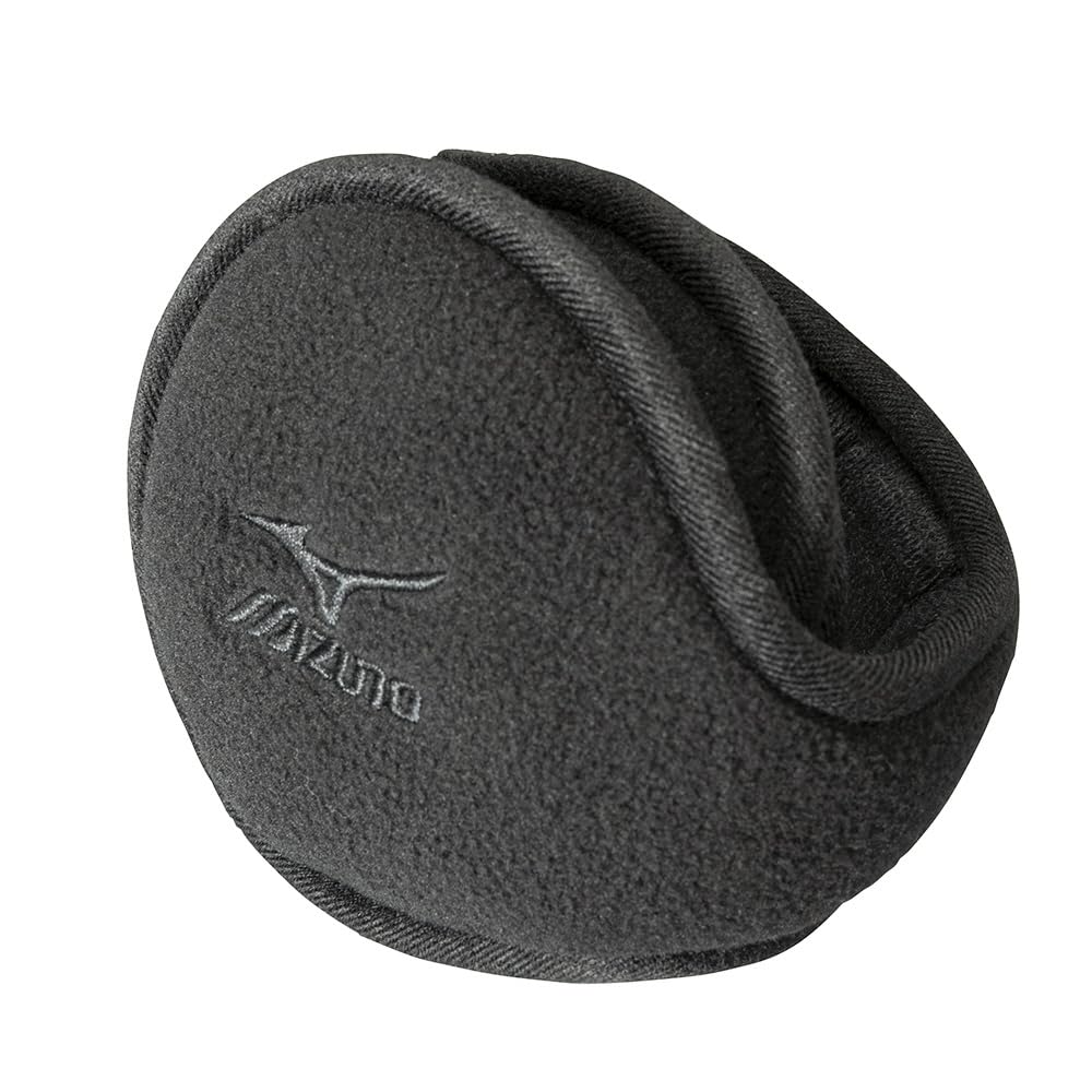 Mizuno Breath Thermo Fleece Cold Weather Winter One Size Fits Most Earmuffs, Sweat-Wicking, Quick-Drying, Protection, Earmuffs, Black,