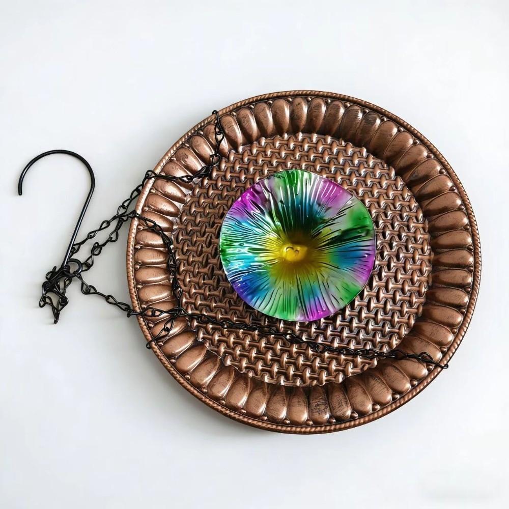 Vintage Design Hanging Bird Feeder Decorative Bird Bathtub Durable Bird Food Container  Courtyard