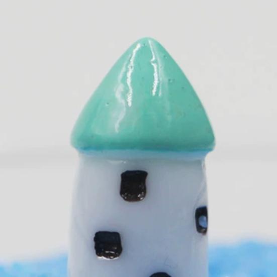 2 Pcs Mini Windmill Lighthouse Figurine Tiny Lighthouse Resin Model for Micro Landscape DIY Dollhouse Accessories Bonsai Planter Pots Crafts