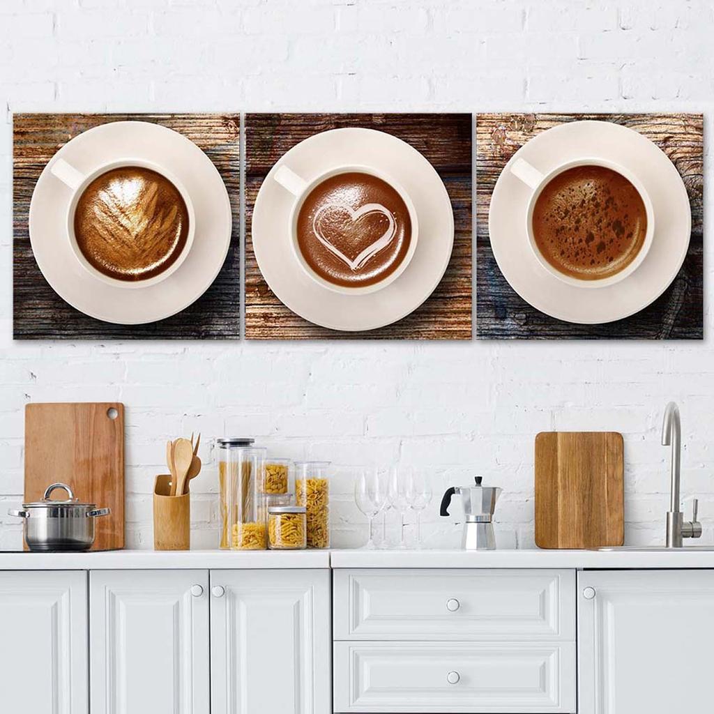 Set of Three Pictures Canvas Print Coffee Drink