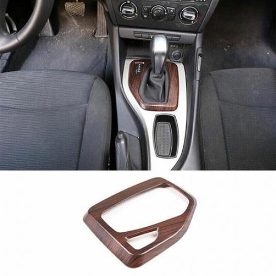 For BMW X1 E84 Central Console Pine Wood Grain Gear Shift Strip Cover 2010-2013