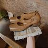 Mary Janes Women Pumps Comfortable Genuine Leather Ankle Strap Thick High Heels Shoes Retro Square Toe Women Shoes