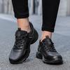 All Black Sports Shoes, Waterproof Casual Shoes with Leather Surface, Not Tired After Standing for a Long Time, Soft-soled Non-slip Running Shoes