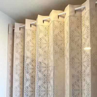 Art Deco Accordion Room Width 150cm X Length Product 96263 Long, Curtain, Flip-Up Curtain, Divider, 240cm, Ivory, Number