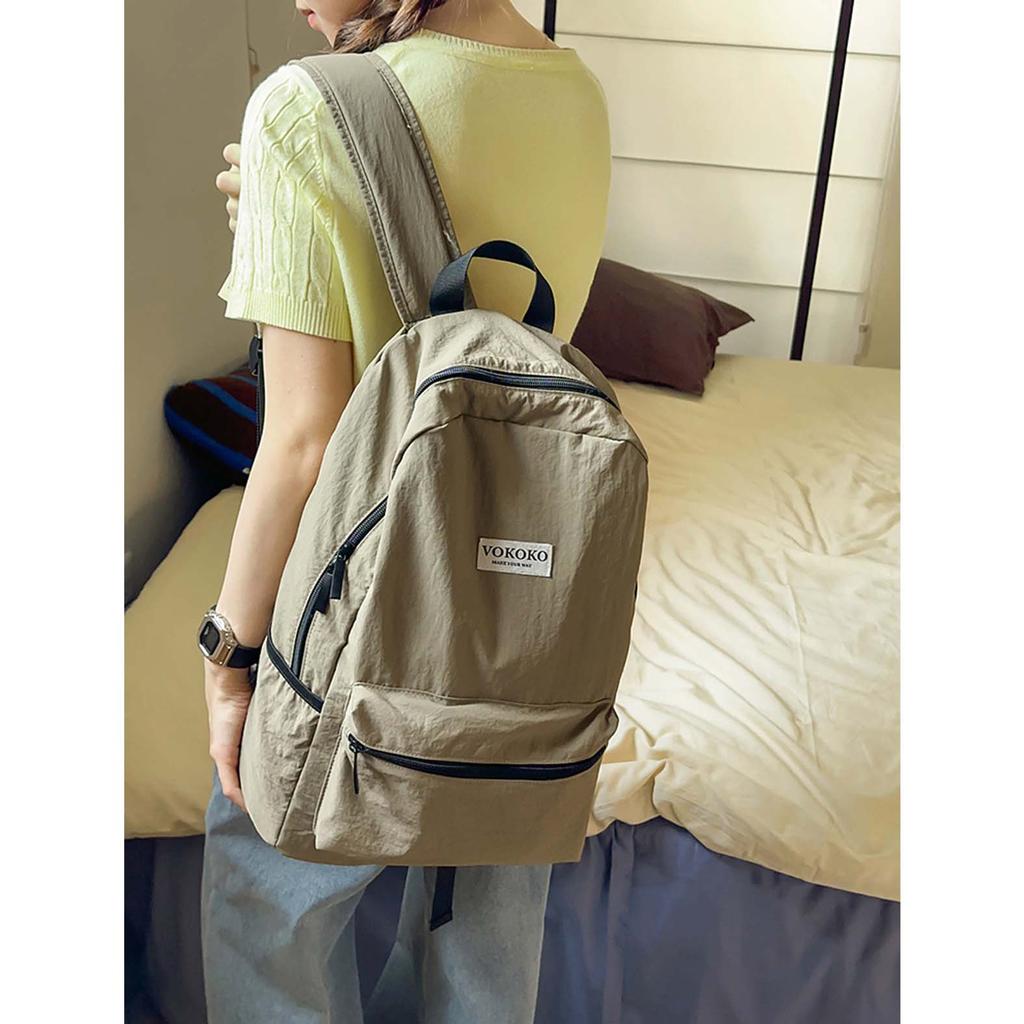 Small Fresh Solid Color Backpack for Female College Students, Outdoor Mountaineering Bag, Simple and Lightweight Travel Study Ba