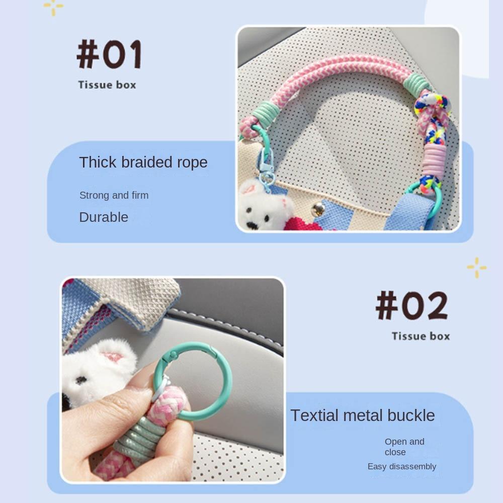 Space Saving Tissue Case Holder INS Car  Hanging Napkin Holder  Car Interior Decoration