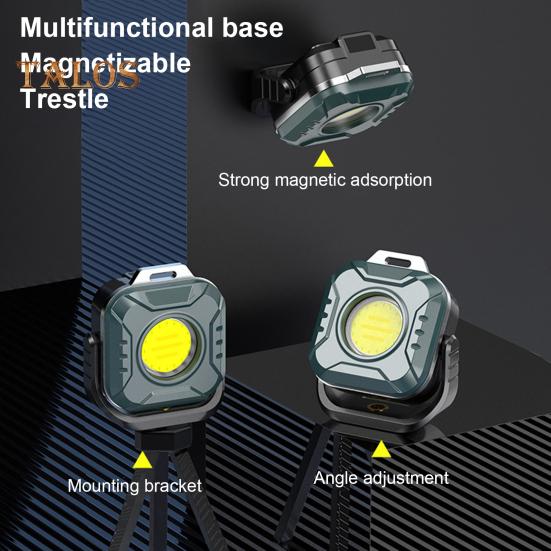 Mini Work Light Magnetic 6 Modes 4 Color Temperature Adjustable USB Rechargeable Outdoor Camping Hiking Hanging Lamp Emergency Repair Light