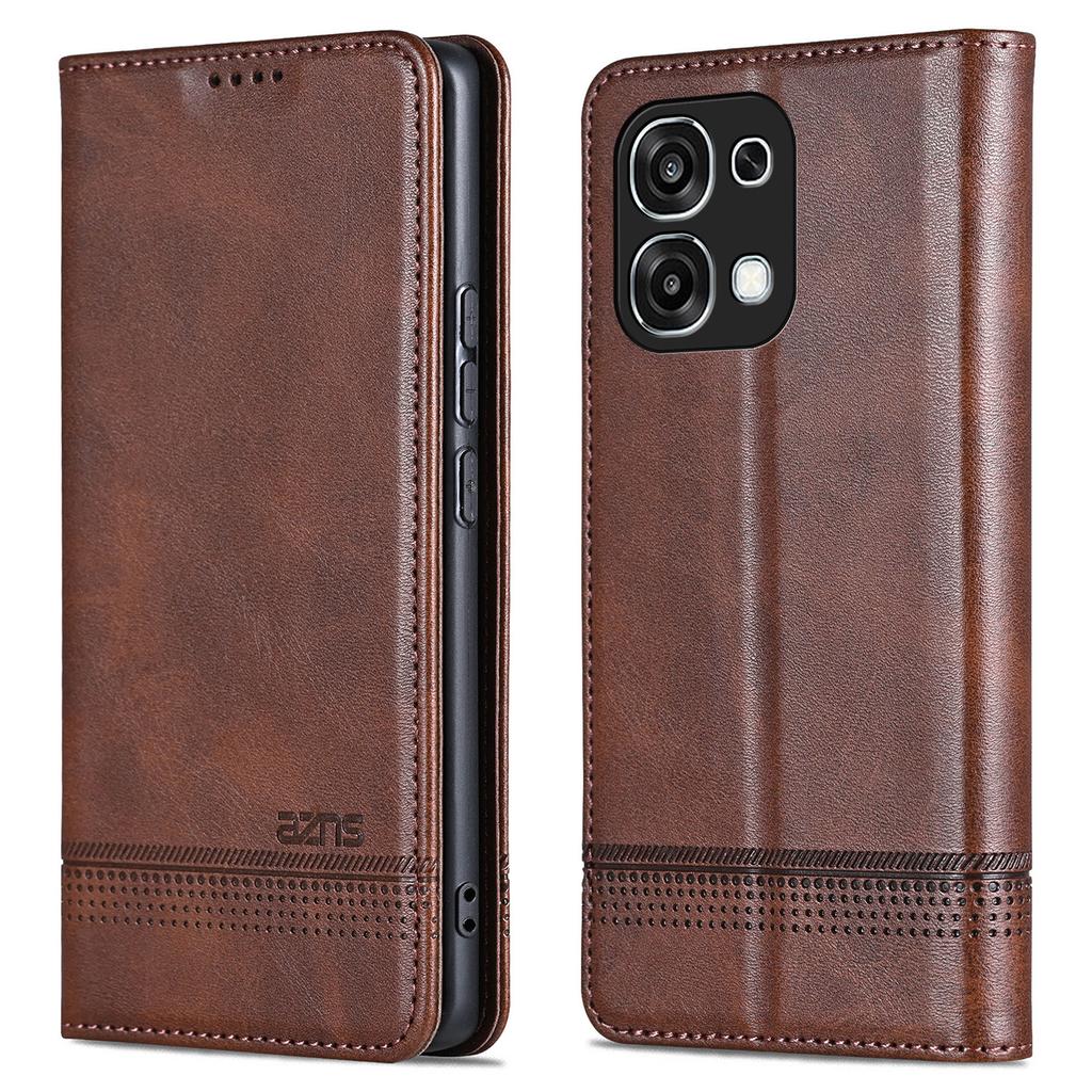 AZNS For Oppo A6 Pro 5G Case Cowhide Texture PU Leather Wallet Phone Cover