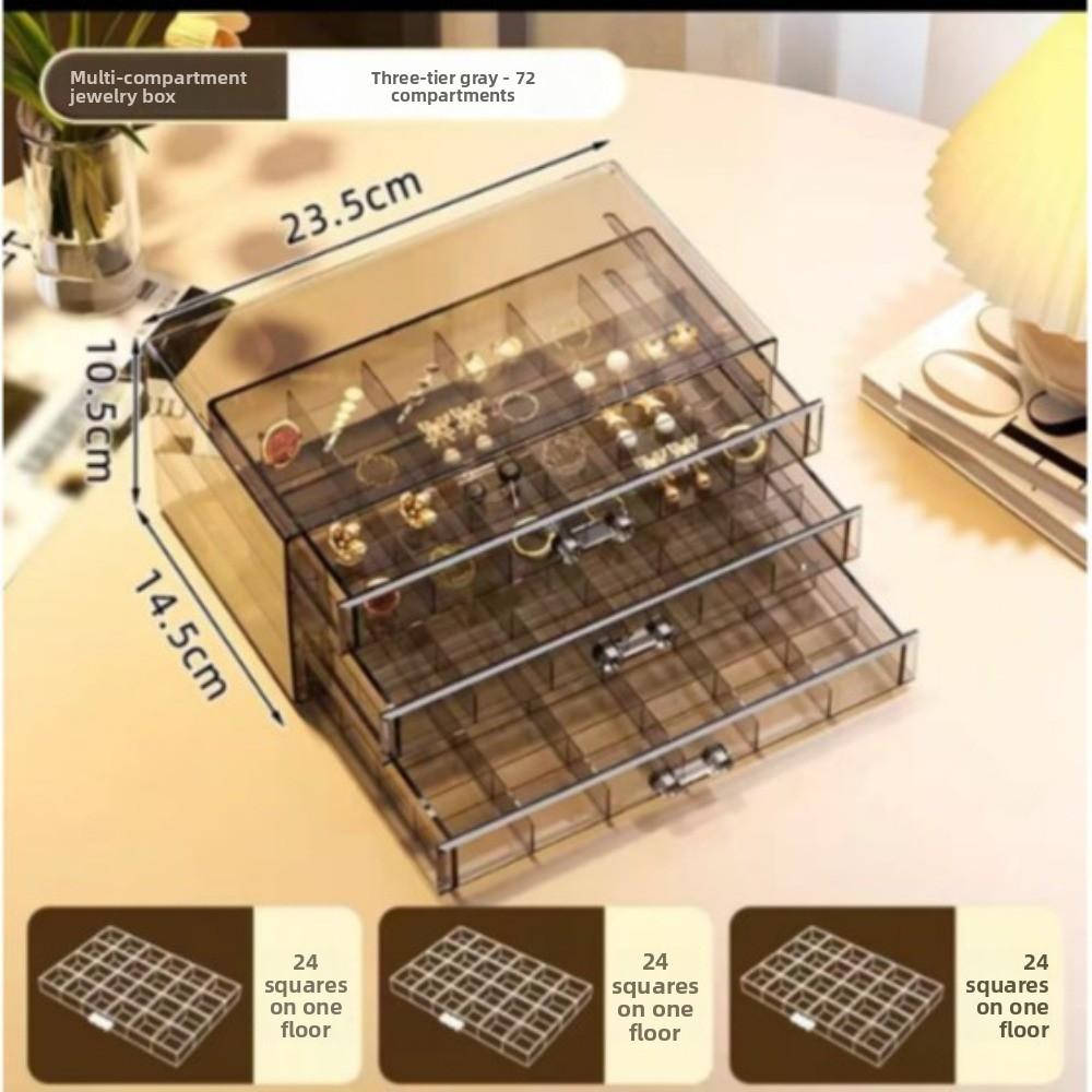 Jewelry storage box Large capacity earrings Earrings Necklace Earrings Bracelet Jewelry box Exquisite beaded finishing box Transparent