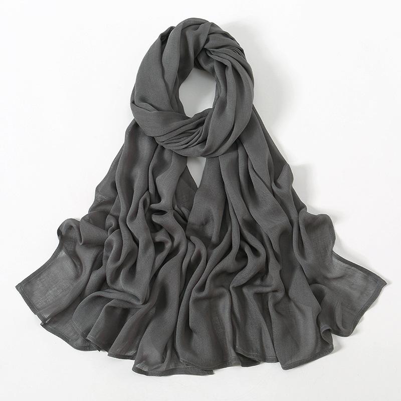Autumn new solid color hot-selling Malay Indonesian cotton headscarf, monochrome wide-brimmed thin Modal breathable scarf