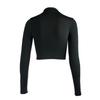 Women Exposure Of Navel Long Sleeve  Solid Shirt Tops Blouse