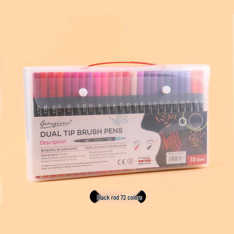 Giorgione Double-Ended Water-Based Fineliner Brush Pens: 24 & 80 Washable Colors