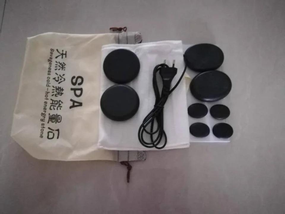 Adjustable/constant Temperature Natural Energy Massage Stones Heater Bag/with 8pcs or 16pcs Cold Hot Spa Rock Lava Stone Sets