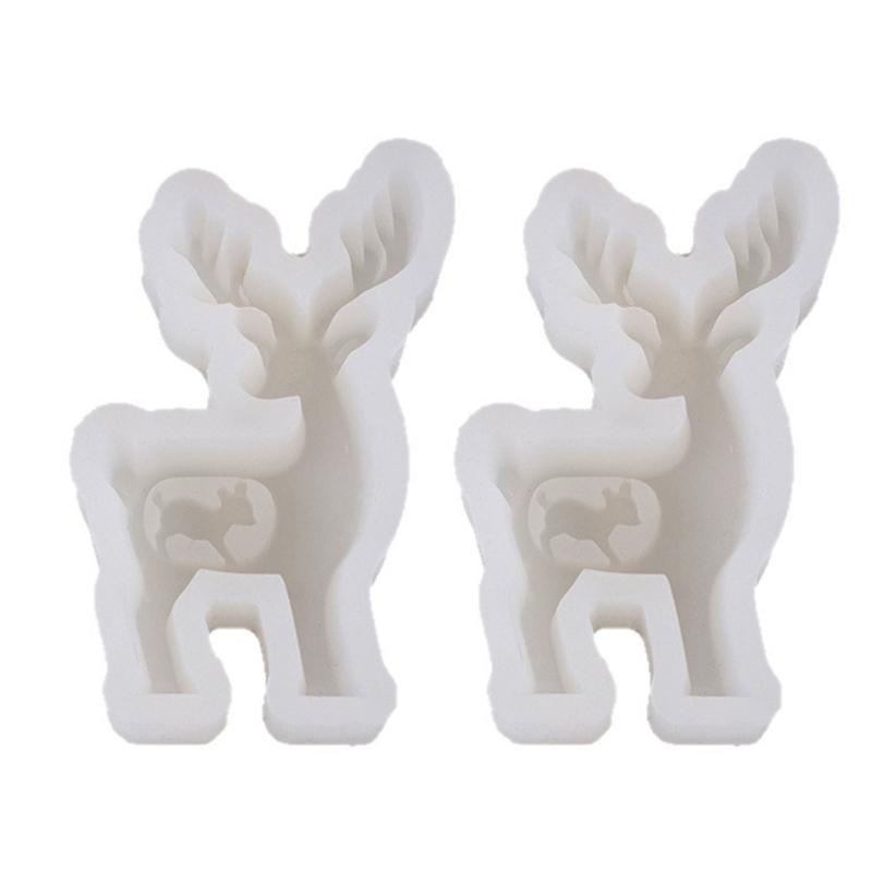 

2Pcs Reindeer Silicone Candle Mold For Candle Soap Christmas Home Decoration Food Grade Silicone Mold for Epoxy Resin 1
