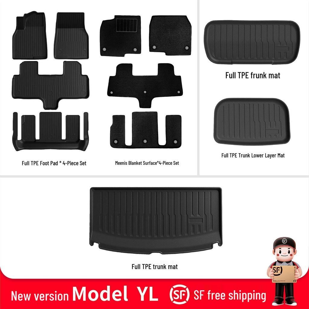 Tesla Model Y/YL/3 TPE Front & Rear Trunk Mats and Accessories
