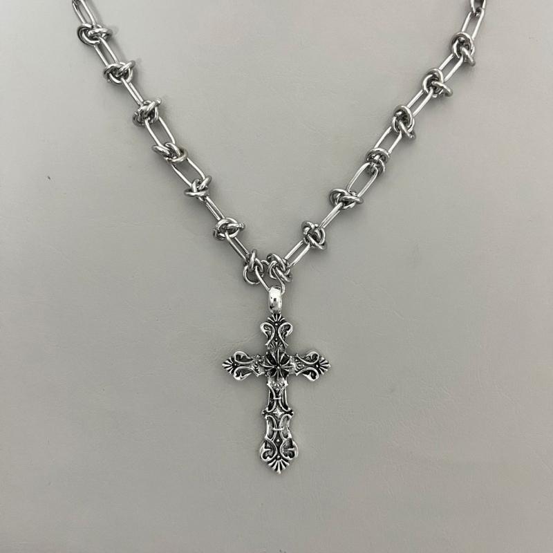 Gothic Dark Style Cross Pendant Necklace Rock Punk Goth Fashion Necklaces For Women Men Jewellery Design Mystical Gifts
