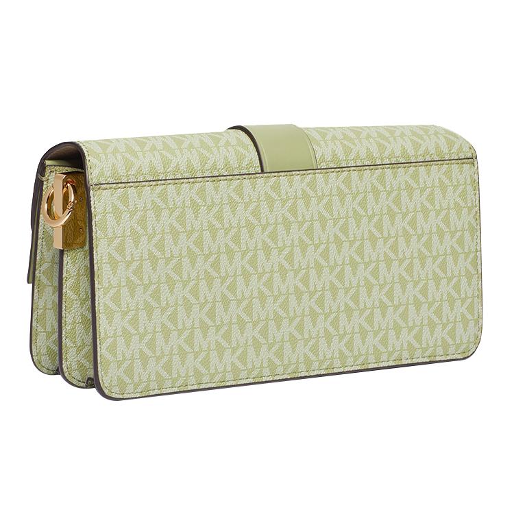 New MICHAEL KORS Greenwich Cow Leather Envelope Bag, Shoulder Bag, Crossbody Bag Women's Grass Green 30H1GGRL6V-378