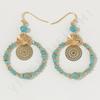 New crystal mixed color round brand hollow pendant earrings, fashionable women's temperament earrings and ear jewelry