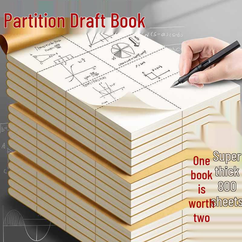 Thickened Draft Paper Book for Junior High and High School Students with Sections