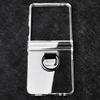 For Samsung Galaxy Z Flip7 5G Case Hinge Protection PC Clear Shockproof Phone Cover with Finger Ring