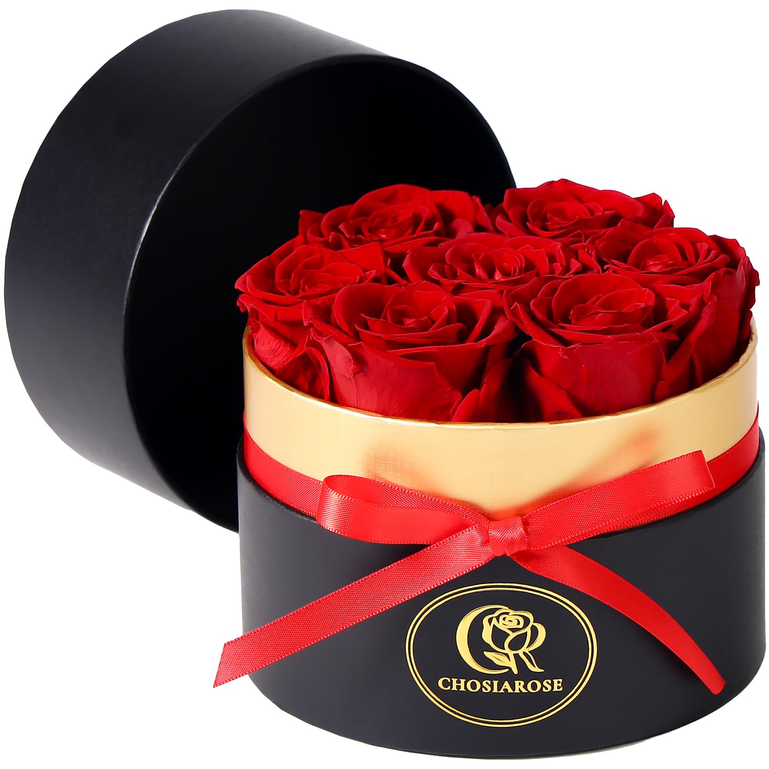 Roses Forever Flowers for Delivery - 7 Forever Preserved Roses in Box, Preserved Flowers Gifts Anniversary Birthday Gift for Mom Grandma Wife Women