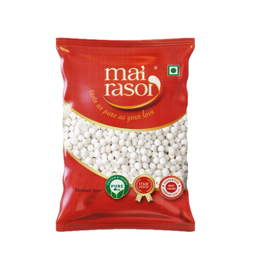 MAI RASOI Premium Sabudana Sago Pearls For Fasting Meals Healthy Breakfast And Easy Home Cooking 500 g Pack Of 1