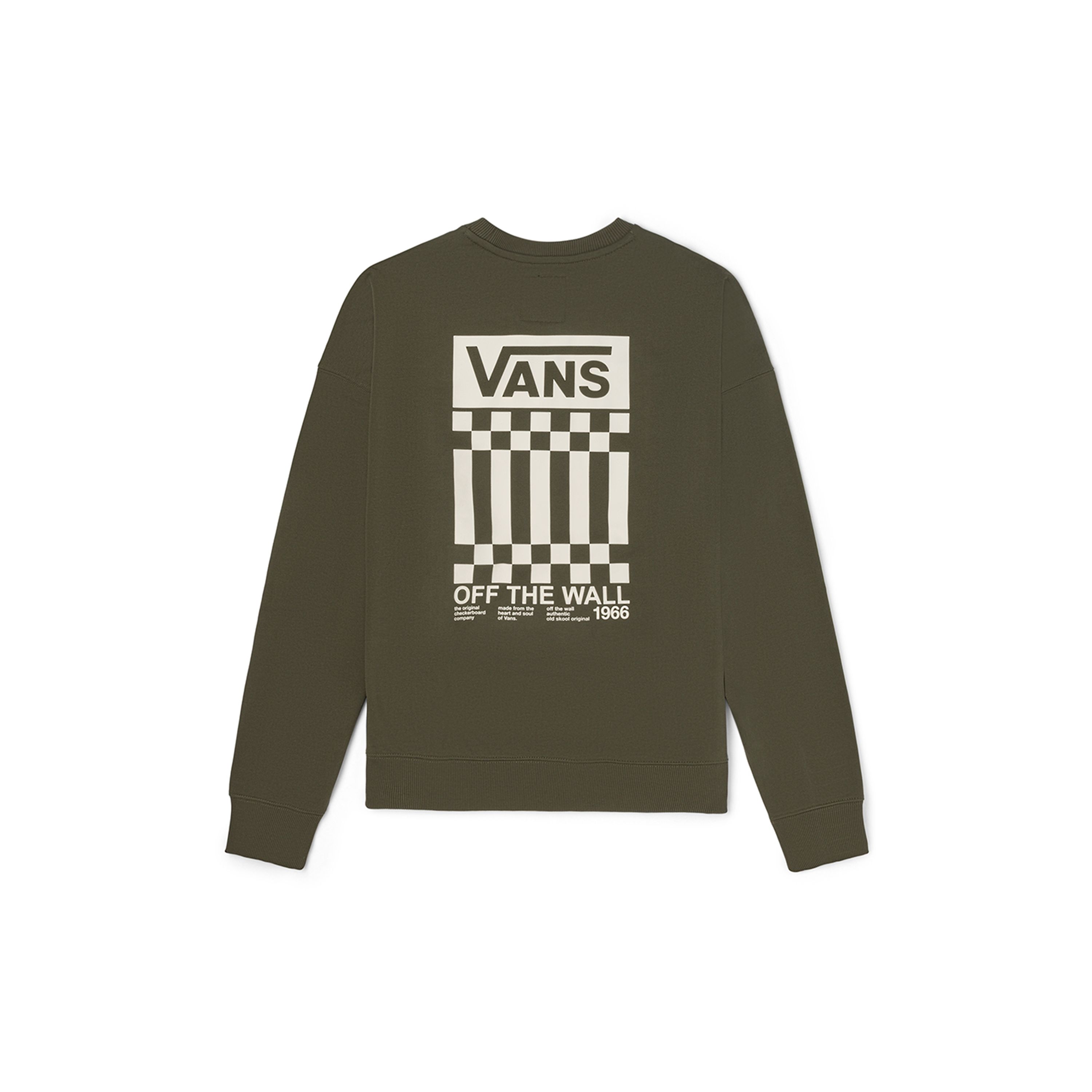 Vans Простой пуловер с клетчатым узором и надписью, унисекс, темно-зеленый VN00090VKCZ S