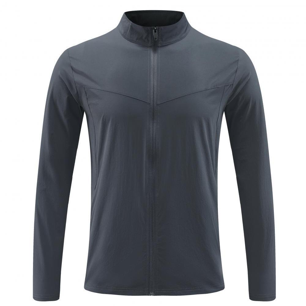 LULU Men's Autumn Breathable Sport Jacket - Casual Long Zipper, Stand-Up Collar, Trendy Running Outerwear