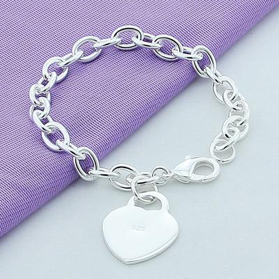 Fashion Jewelry 925 Silver Plated Fashion New Heart Brand Women's Bracelet Hypoallergenic