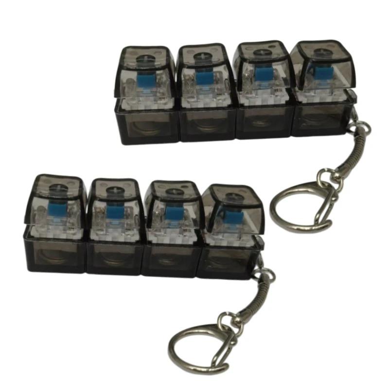 Led Light Up Keyboard Keychain With Clickable Buttons - Stress Relief Fidget Toy, Portable Desk Accessory, Office Decor Toy Gift