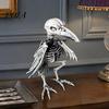 Scary Animal Head Props Halloween Skeleton Figurine, Realistic Crow Rat Scorpion Bone for Haunted Retro Aged Decor House, Plastic Skull Party, Spooky