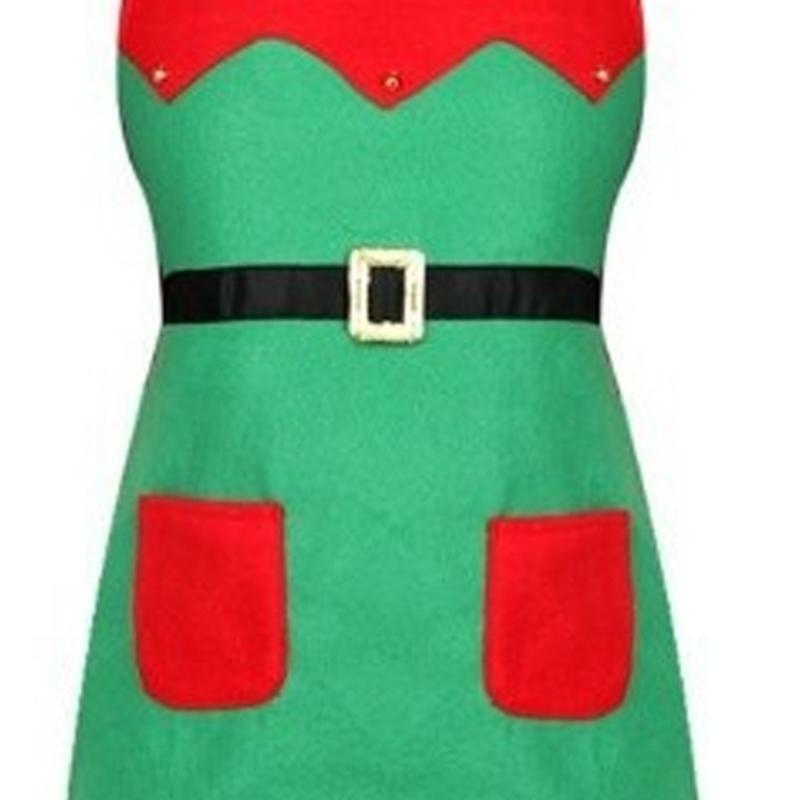 Holiday Apron Dress Costume Set With Accessories Cosplay Elf Dressingup Props For Christmas Celebration Gathering Wear