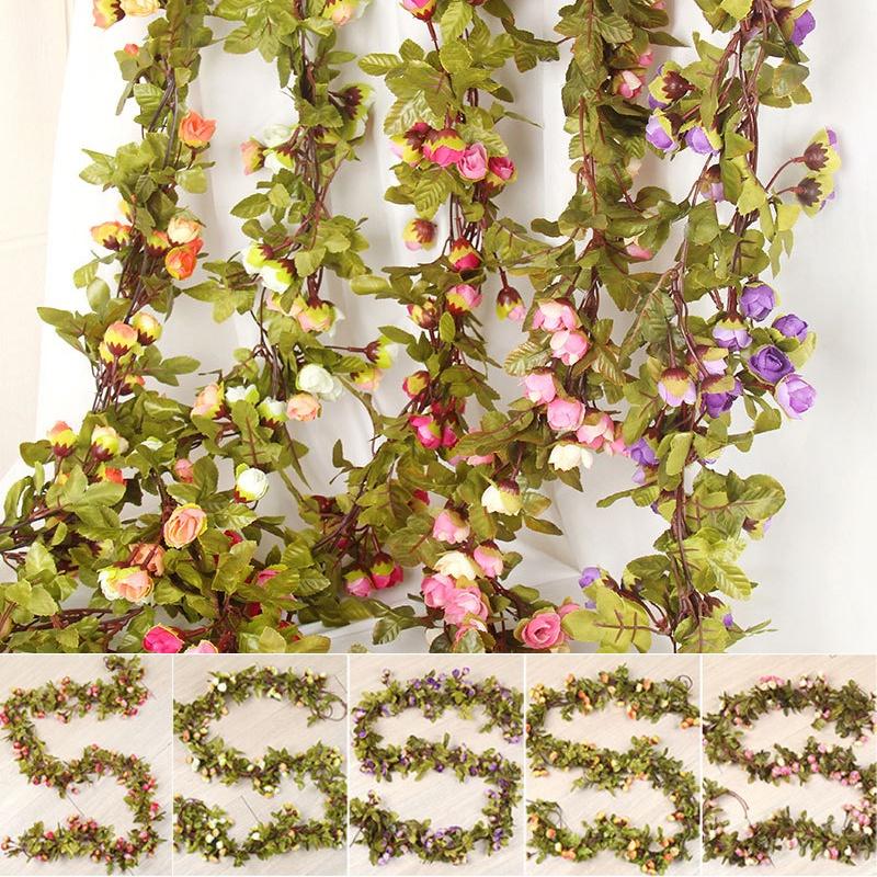 Flowers 42 Artificial Silk Rose Fake Flower Garland Vine Wedding Party Decor Diy