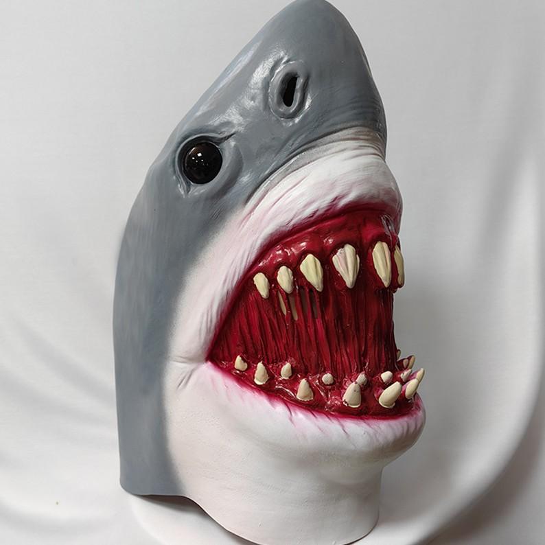 Megalodon Shark Mask Headgear Halloween Horror Great White Shark Mask Masquerade Party Props Shark mask