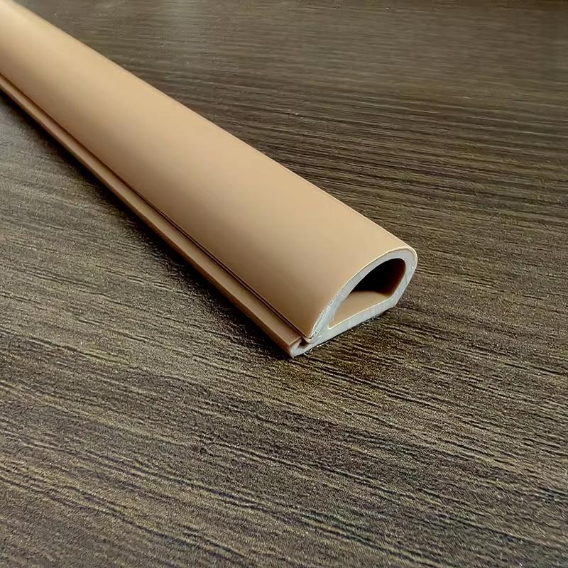 1PC 1m/39.37inch Soft PVC Cable Sleeve Self-Adhesive Flexible Wire Cover Wear Resistant Anti-Step Cable Management Protector (brown,1m) коричневый