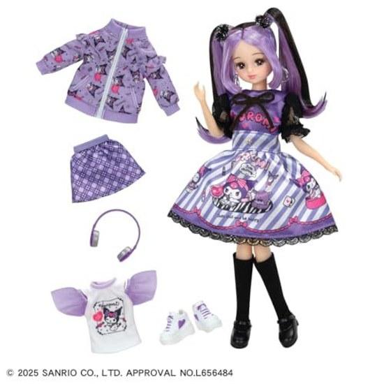 Takara Tomy Licca-chan Doll Cool Kuromi DX Casual Purple Dress Set Dress-Up Toy 3 Years Up
