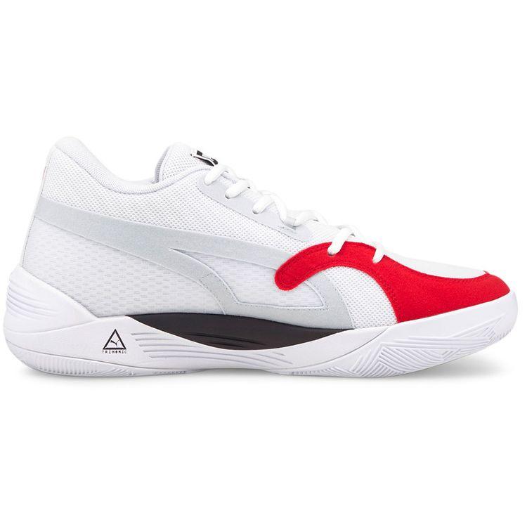 Puma Trc Blaze Court Fashion Comfortable Shock Absorption Non-Slip Wear-Resistant Mid-Top Basketball Shoes Men Sneaker White Red 376582-15