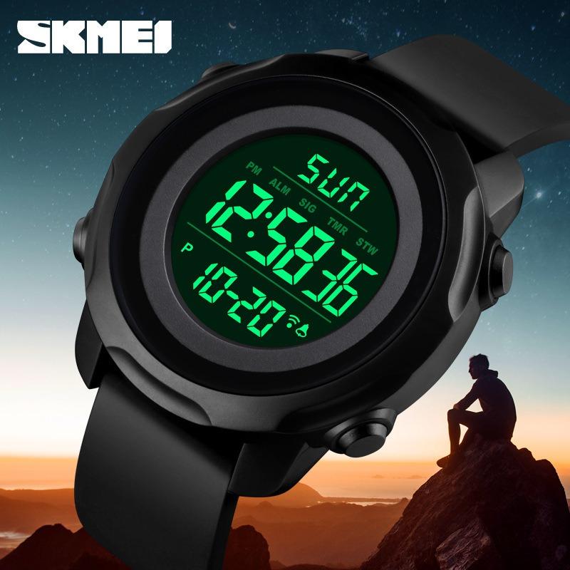 Fashion outdoor sports large dial student watch, multi-functional waterproof men's electronic watch