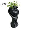 Devil Palm Flower Pot Hand Holding Human Heart Organ Vase, Gothic Anatomical Shaped Skull Base Ornament Spooky Halloween Desktop for Living
