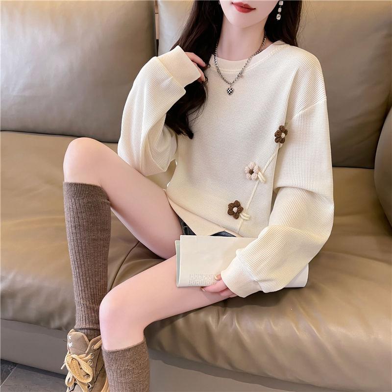 Design Sense Niche cu mâneci lungi, versatilă versatilă coreeană, largi, mai mare, cu glugă, cu vane, pentru femei